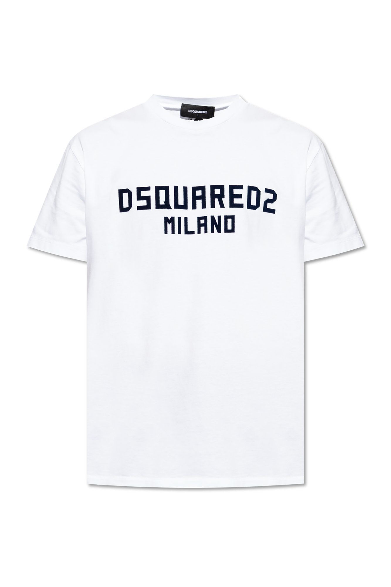美品DSQUARED★胸ロゴ白シャツ42 美品DSQUARED☆胸ロゴ白シャツ42